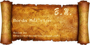 Borda Márton névjegykártya